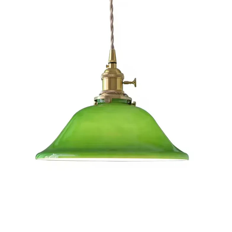 Green Bar Pendant Light For Bedroom Hailie Metal & Glass Warm White Ip20