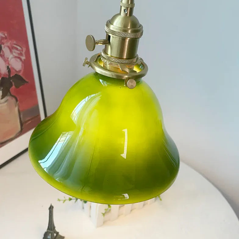 Green Bar Pendant Light For Bedroom Hailie Metal & Glass Warm White Ip20