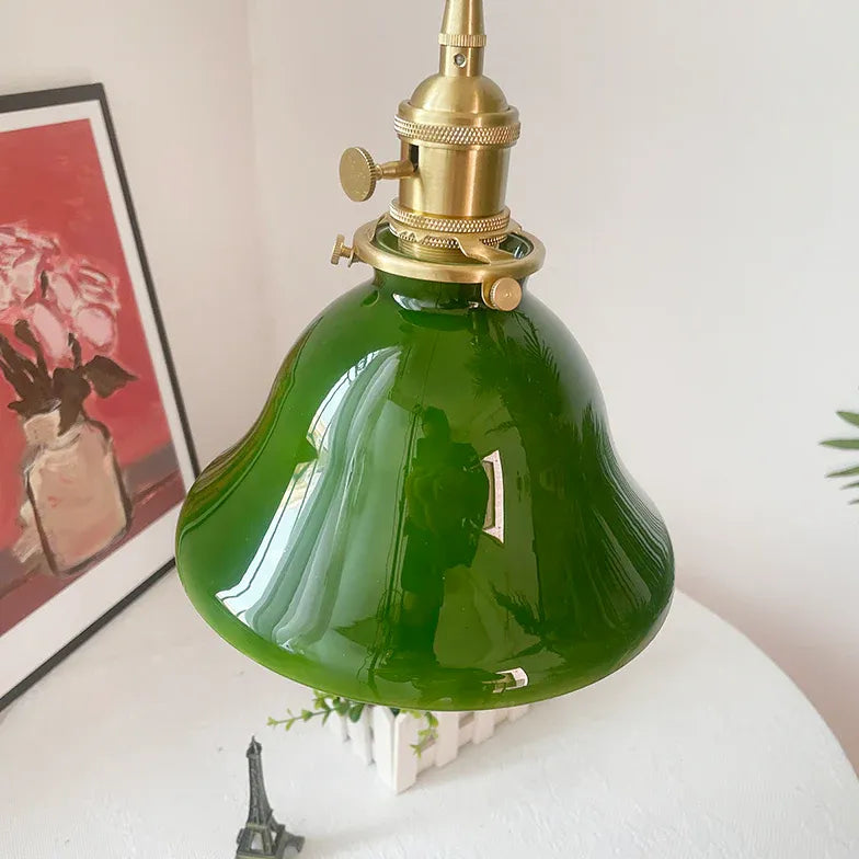 Green Bar Pendant Light For Bedroom Hailie Metal & Glass Warm White Ip20