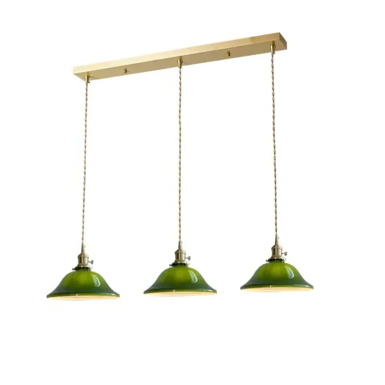 Green Bar Pendant Light For Bedroom Hailie Metal & Glass Warm White Ip20