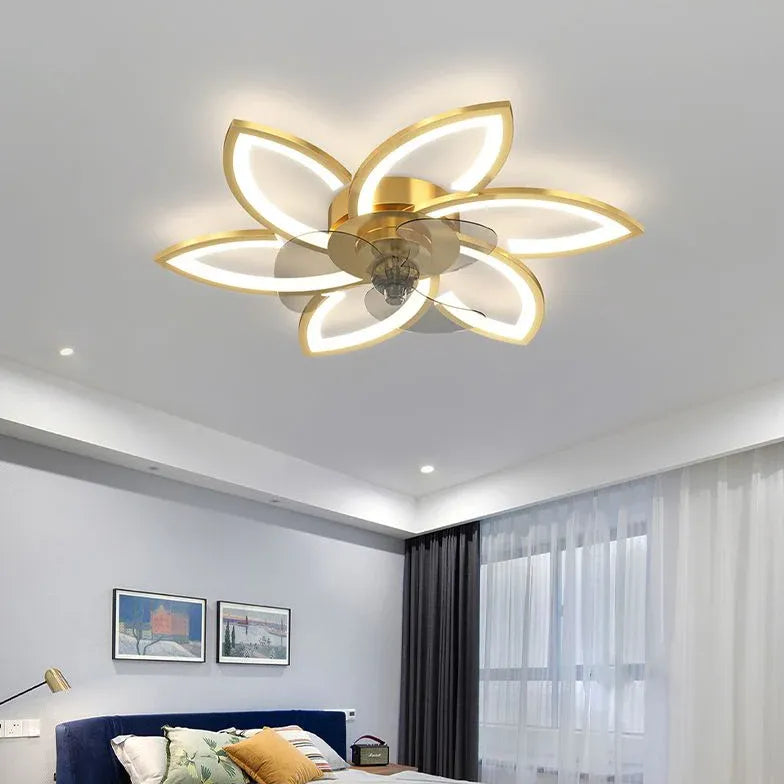 Ceiling Fan With Light For Bedroom Hana Metal Led