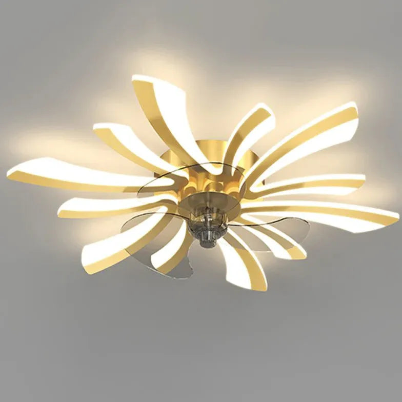 Ceiling Fan With Light For Bedroom Hana Metal Led