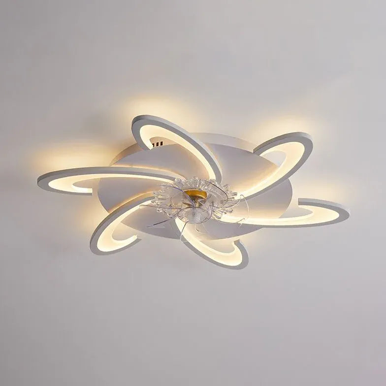 Ceiling Fan With Light For Bedroom Hana Metal & Acrylic Dimmable Ip20