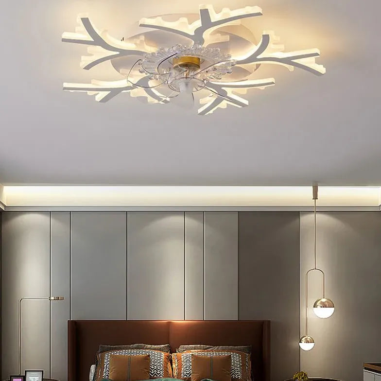 Ceiling Fan With Light For Bedroom Hana Metal & Acrylic Dimmable Ip20