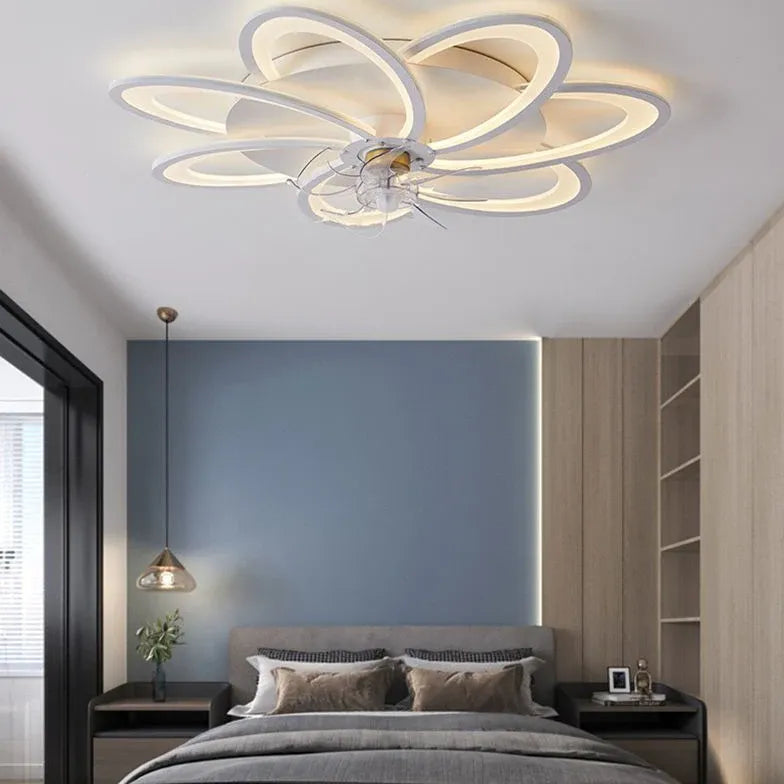 Ceiling Fan With Light For Bedroom Hana Metal & Acrylic Dimmable Ip20