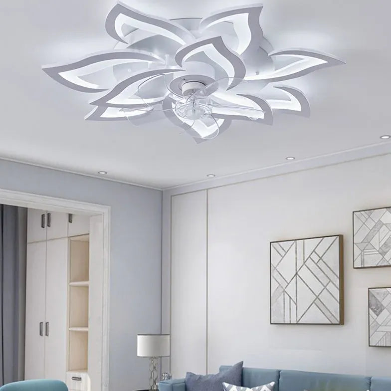 Ceiling Fan With Light For Bedroom Hana Metal & Acrylic Dimmable Ip20