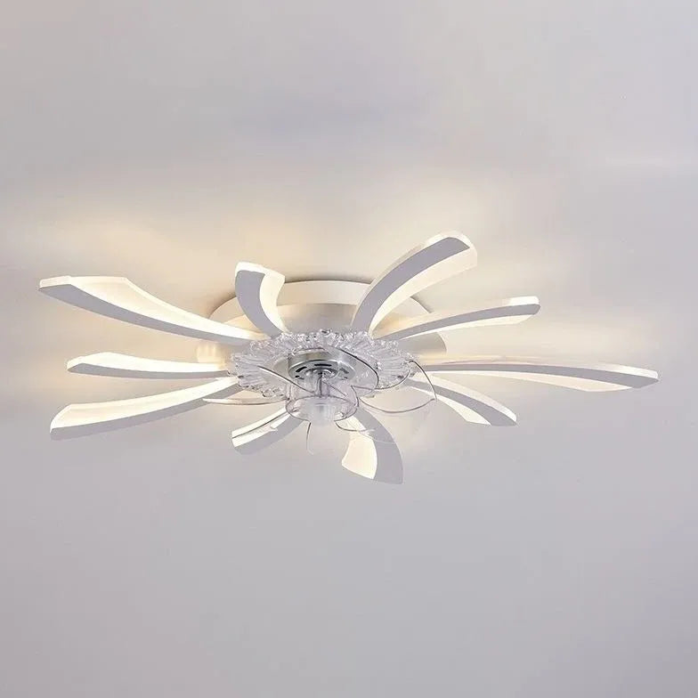 Ceiling Fan With Light For Bedroom Hana Metal & Acrylic Dimmable Ip20