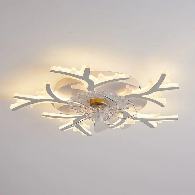 Ceiling Fan With Light For Bedroom Hana Metal & Acrylic Dimmable Ip20