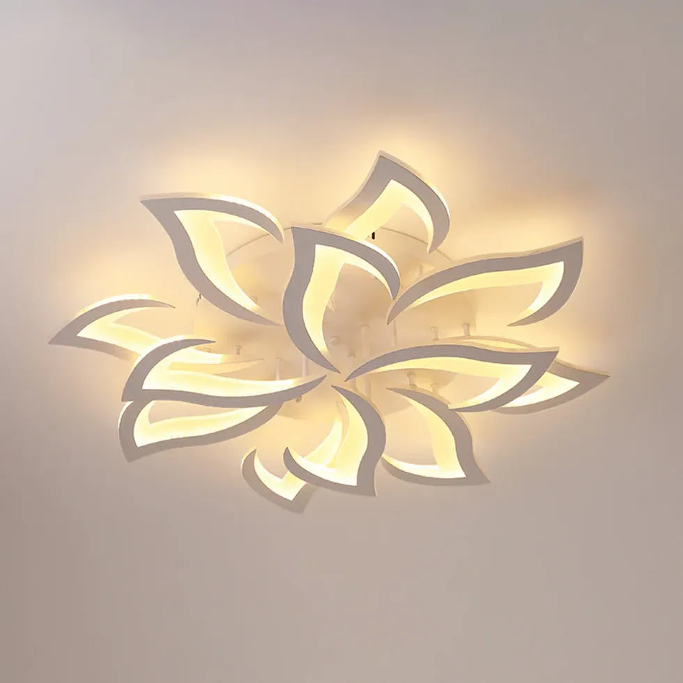 Black Hana Elegant Flower Flush Mount Ceiling