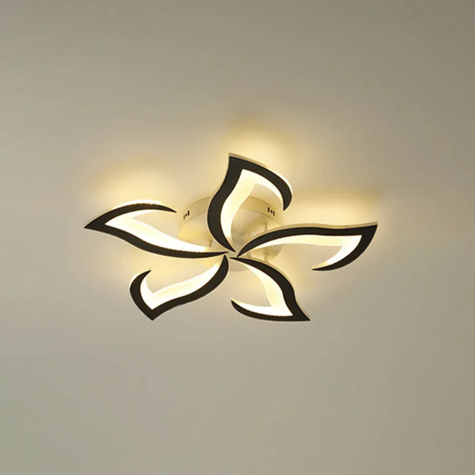 Black Hana Elegant Flower Flush Mount Ceiling