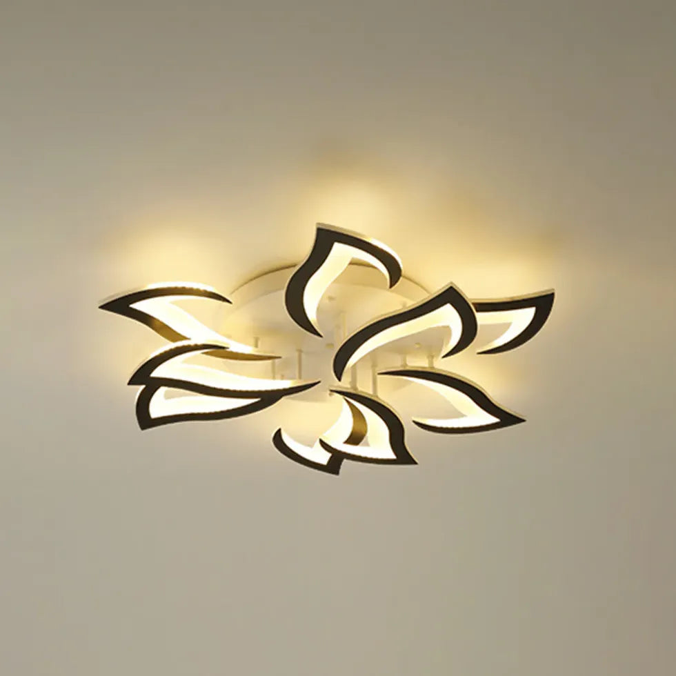 Black Hana Elegant Flower Flush Mount Ceiling