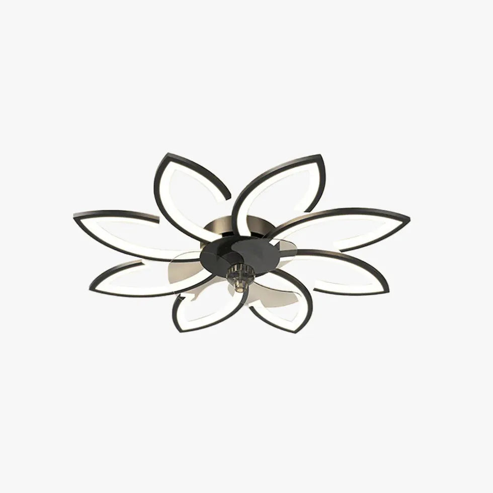 Ceiling Fan With Light For Bedroom Hana Metal & Acrylic Dimmable