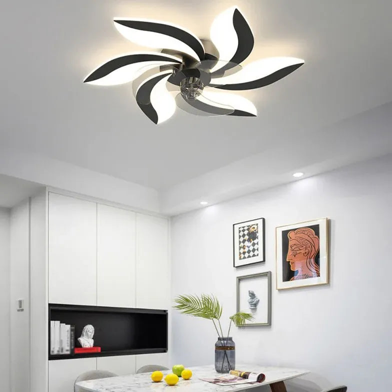 Ceiling Fan With Light For Bedroom Hana Metal & Acrylic Dimmable