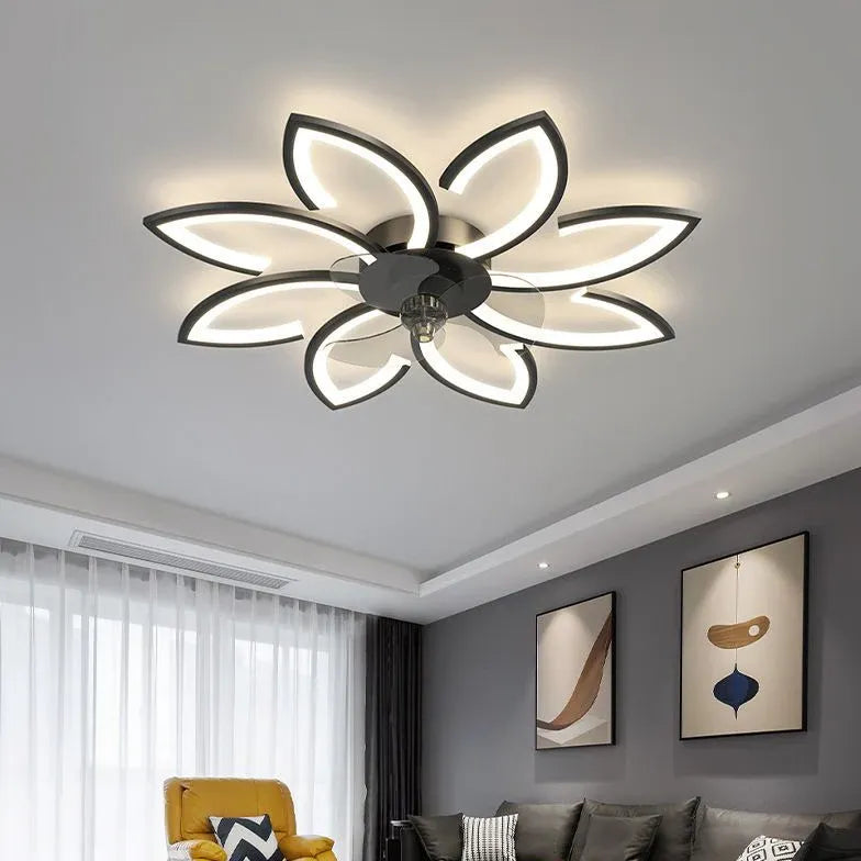 Ceiling Fan With Light For Bedroom Hana Metal & Acrylic Dimmable