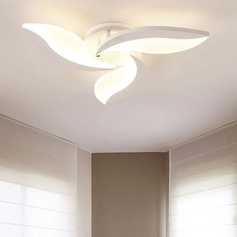 White Semi-flush Light For Bedroom Hana Acrylic Led