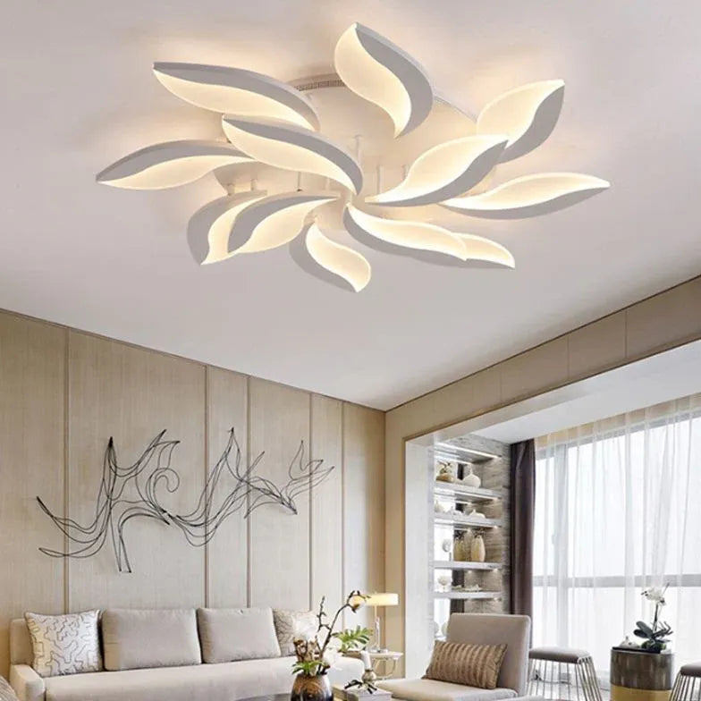 White Semi-flush Light For Bedroom Hana Acrylic Led