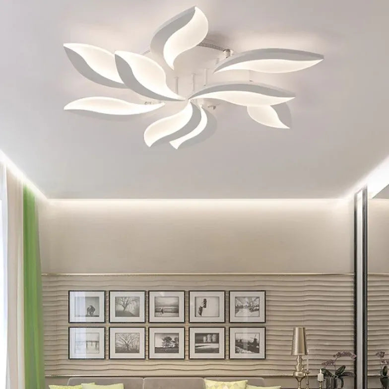 White Semi-flush Light For Bedroom Hana Acrylic Led