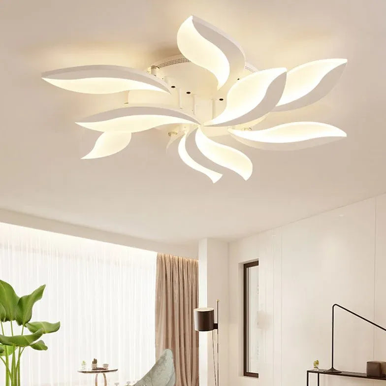 White Semi-flush Light For Bedroom Hana Acrylic Led