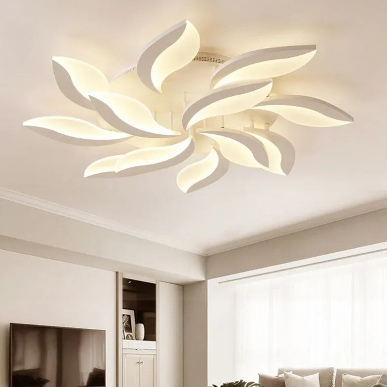 White Semi-flush Light For Bedroom Hana Acrylic Led