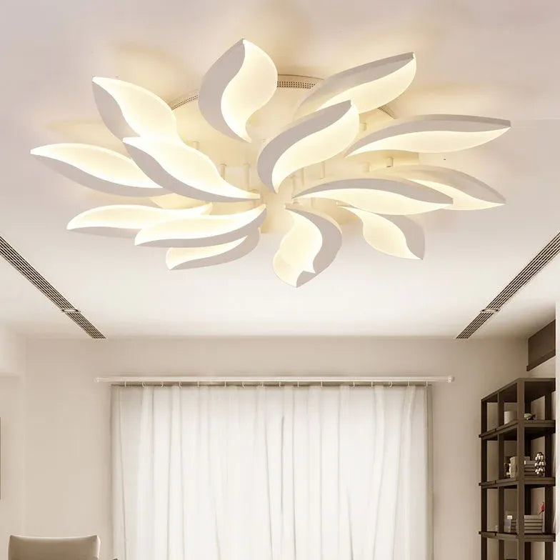 White Semi-flush Light For Bedroom Hana Acrylic Led