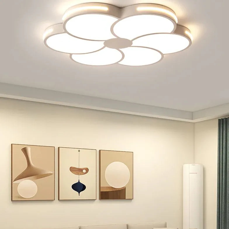 White Flush Light For Bedroom Hana Metal & Acrylic Ip20 Led