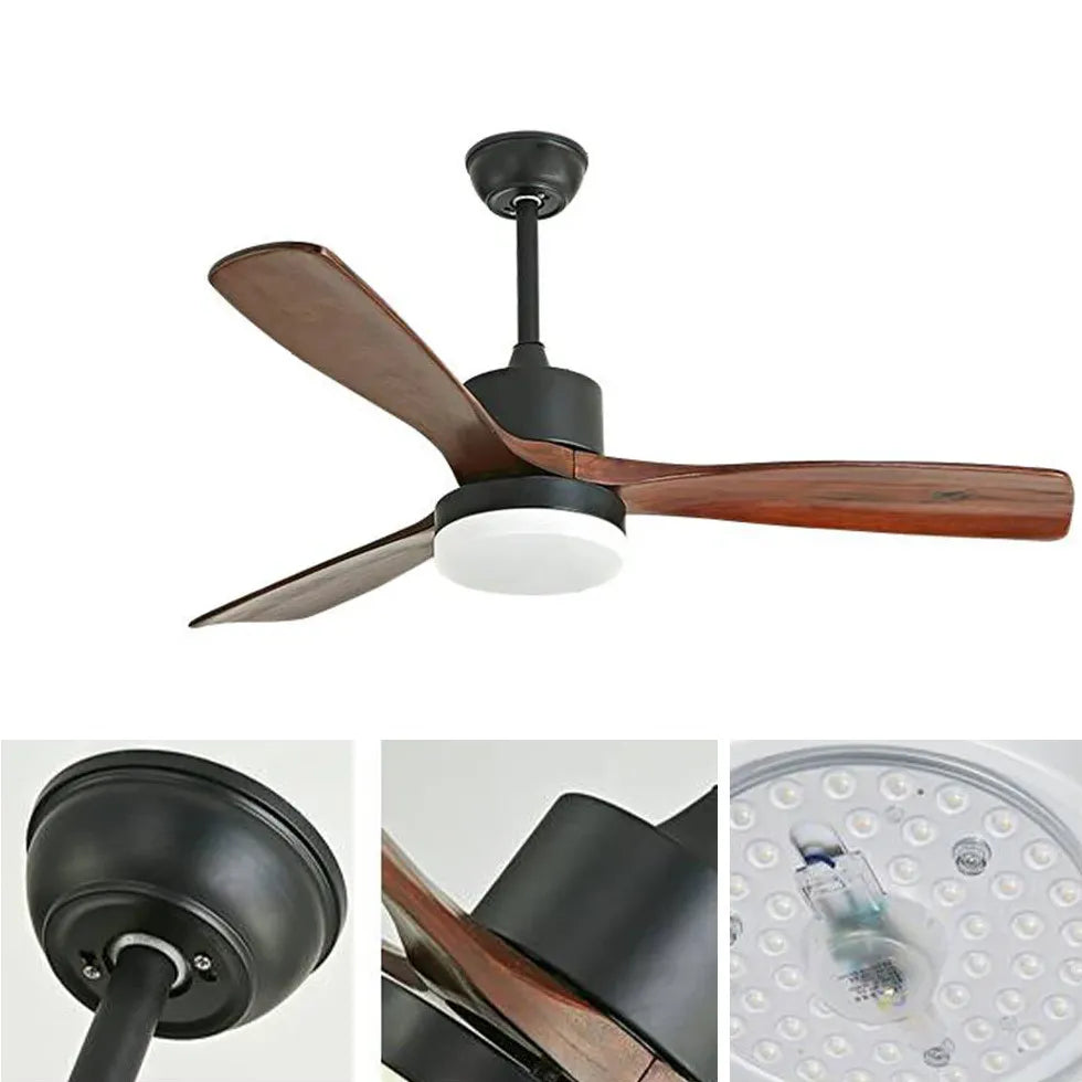 Black Ceiling Fan With Light For Bedroom Haydn Metal Ip20