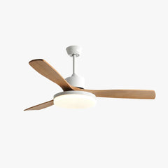 White Ceiling Fan With Light For Study Room Haydn Metal & Acrylic Ip20 Dimmable Led