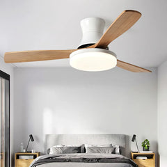 Black Ceiling Fan With Light For Study Room Haydn Metal Ip20 Dimmable Led