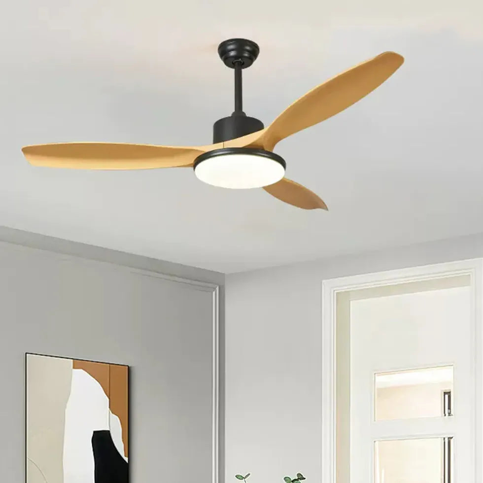 Black Ceiling Fan With Light For Study Room Haydn Metal Ip20