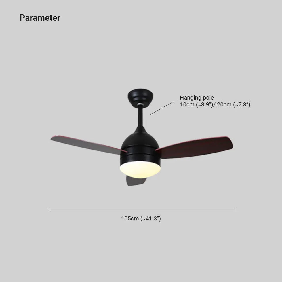 Ceiling Fan With Light For Study Room Haydn Metal Led Dimmable