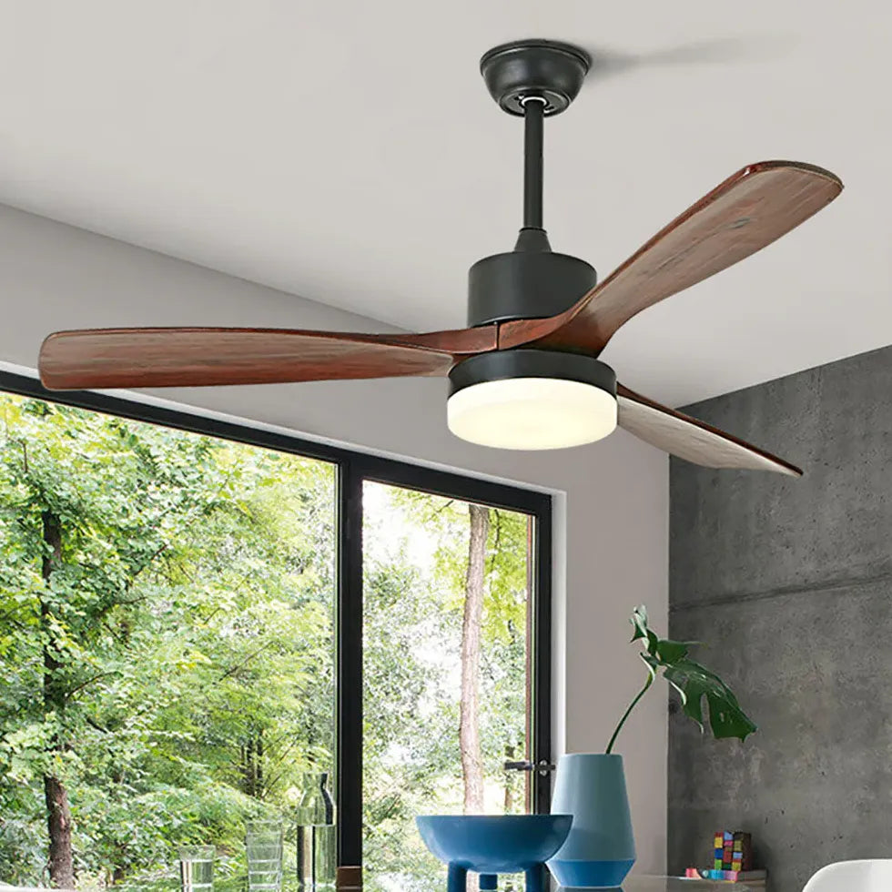 Black Ceiling Fan With Light For Study Room Haydn Metal Ip20