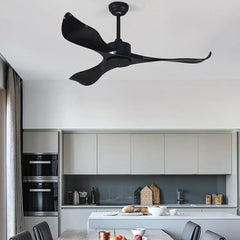 Black Ceiling Fan With Light For Study Room Haydn Metal Ip20