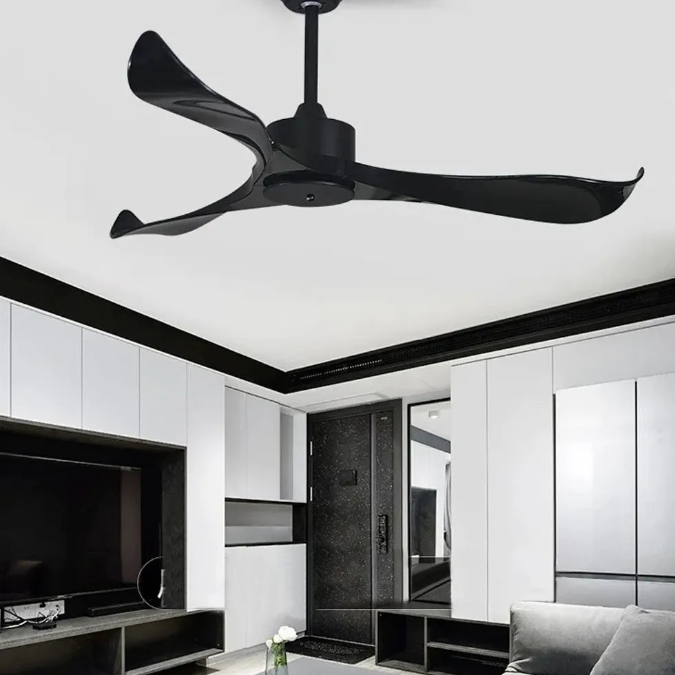 Black Ceiling Fan With Light For Study Room Haydn Metal Ip20