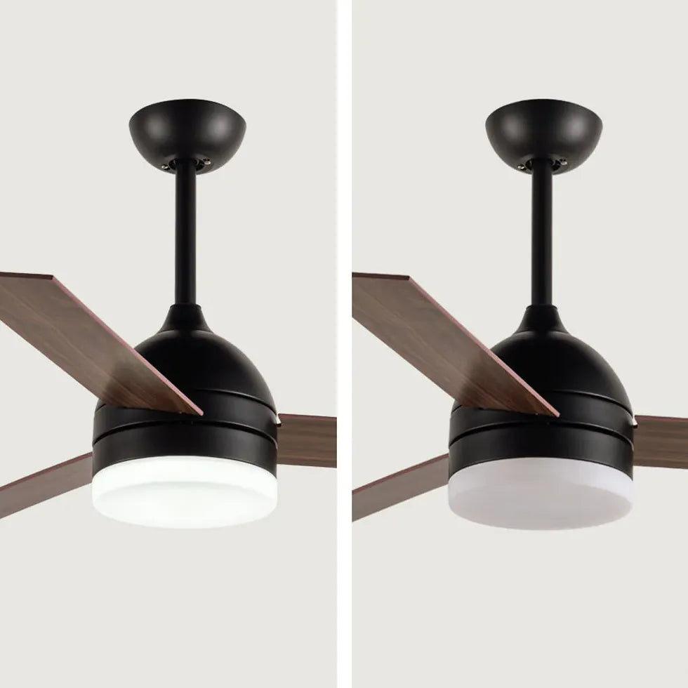 Black Ceiling Fan With Light For Study Room Haydn Metal Dimmable Ip20