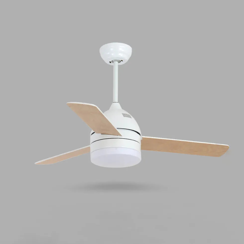 Black Ceiling Fan With Light For Study Room Haydn Metal Dimmable Ip20