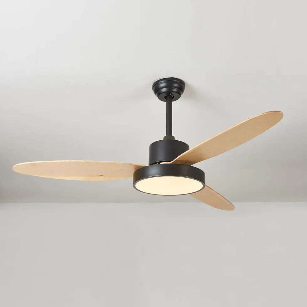 Black Ceiling Fan With Light For Study Room Morandi Metal Dimmable Ip20