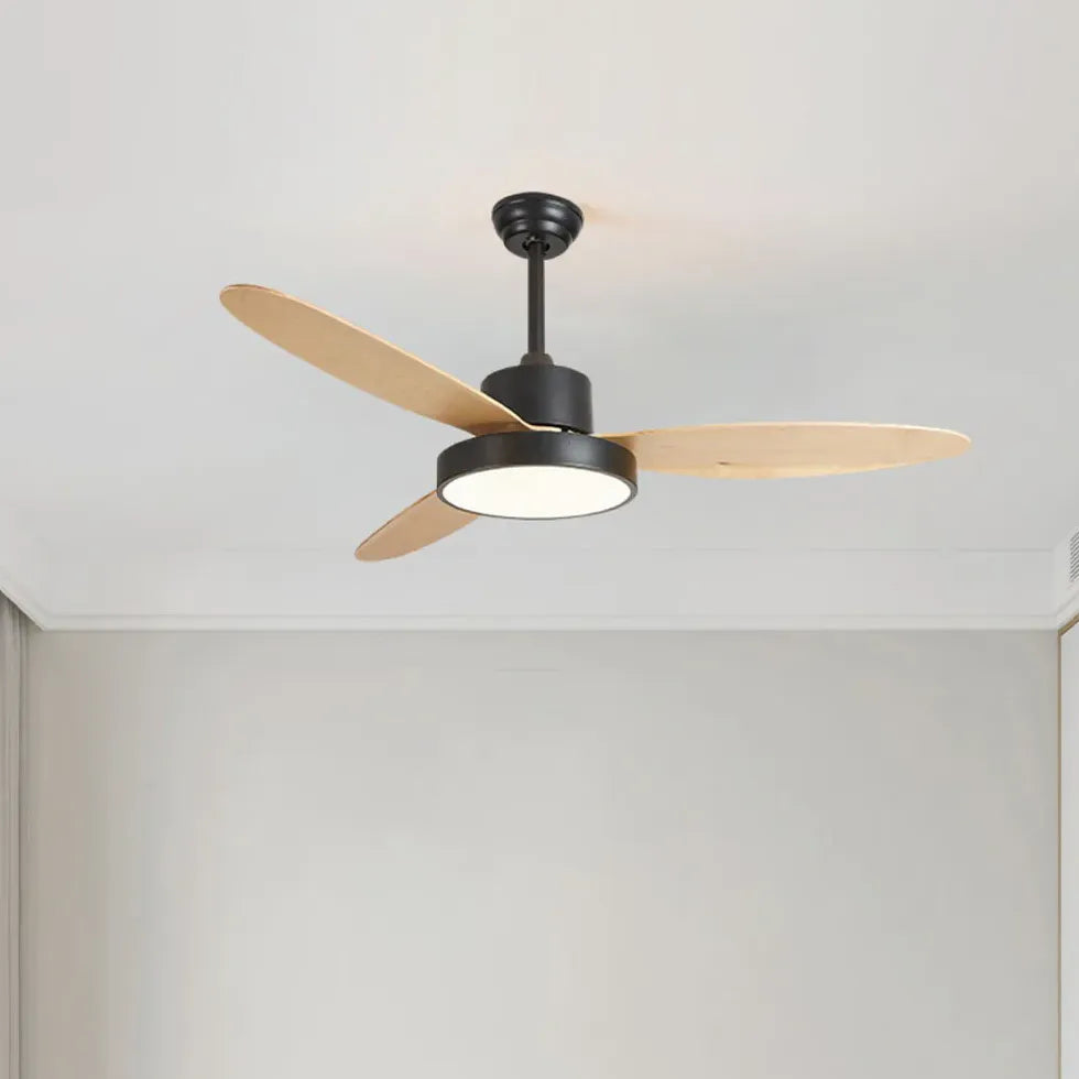 Black Ceiling Fan With Light For Study Room Morandi Metal Dimmable Ip20