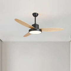 Black Ceiling Fan With Light For Study Room Morandi Metal Dimmable Ip20