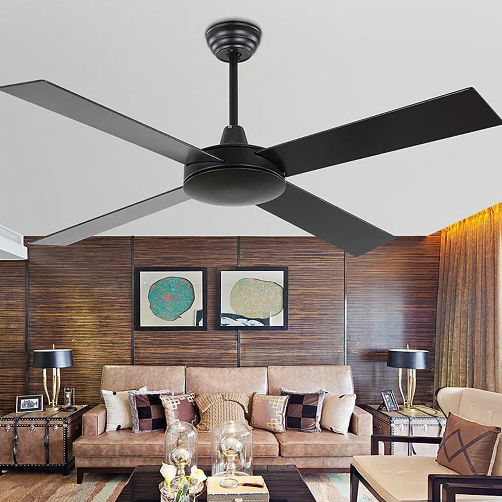 Black Ceiling Fan With Light For Study Room Haydn Metal Ip20