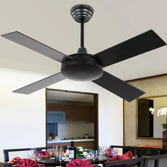 Black Ceiling Fan With Light For Study Room Haydn Metal Ip20