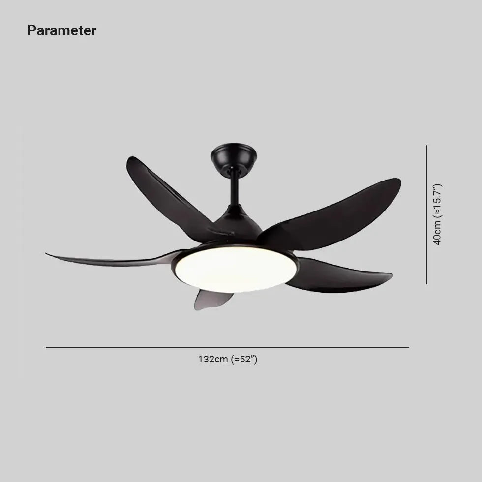 Black Ceiling Fan With Light For Study Room Haydn Metal