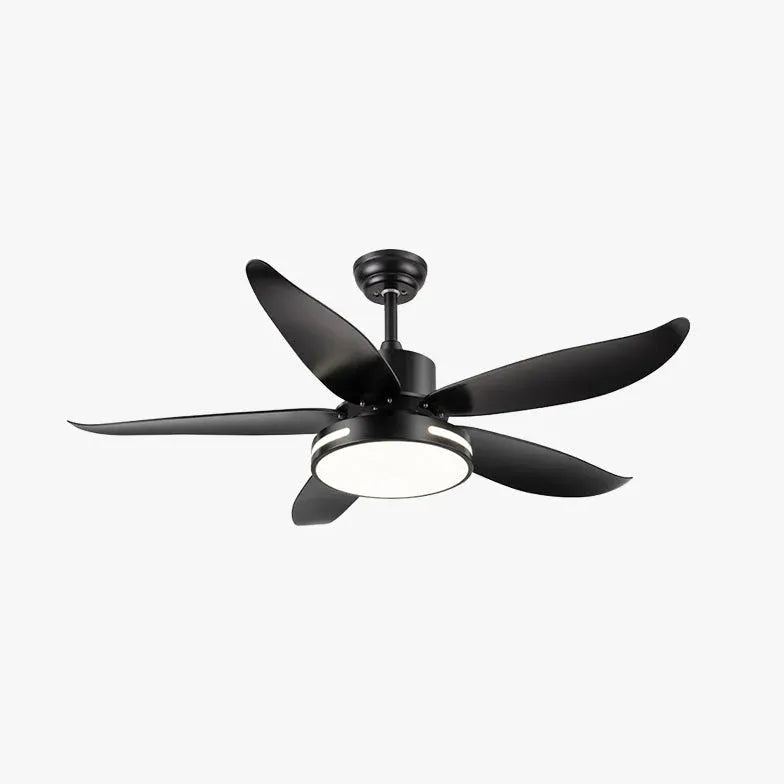 White Ceiling Fan With Light For Study Room Haydn Metal Led Ip20