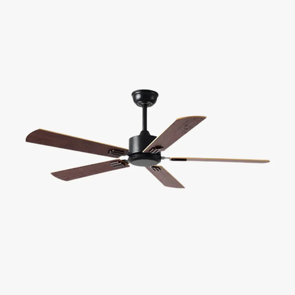 Black Ceiling Fan With Light For Study Room Haydn Metal & Abs & Wood Ip20