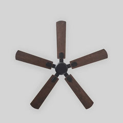 Black Ceiling Fan With Light For Study Room Haydn Metal & Abs & Wood Ip20