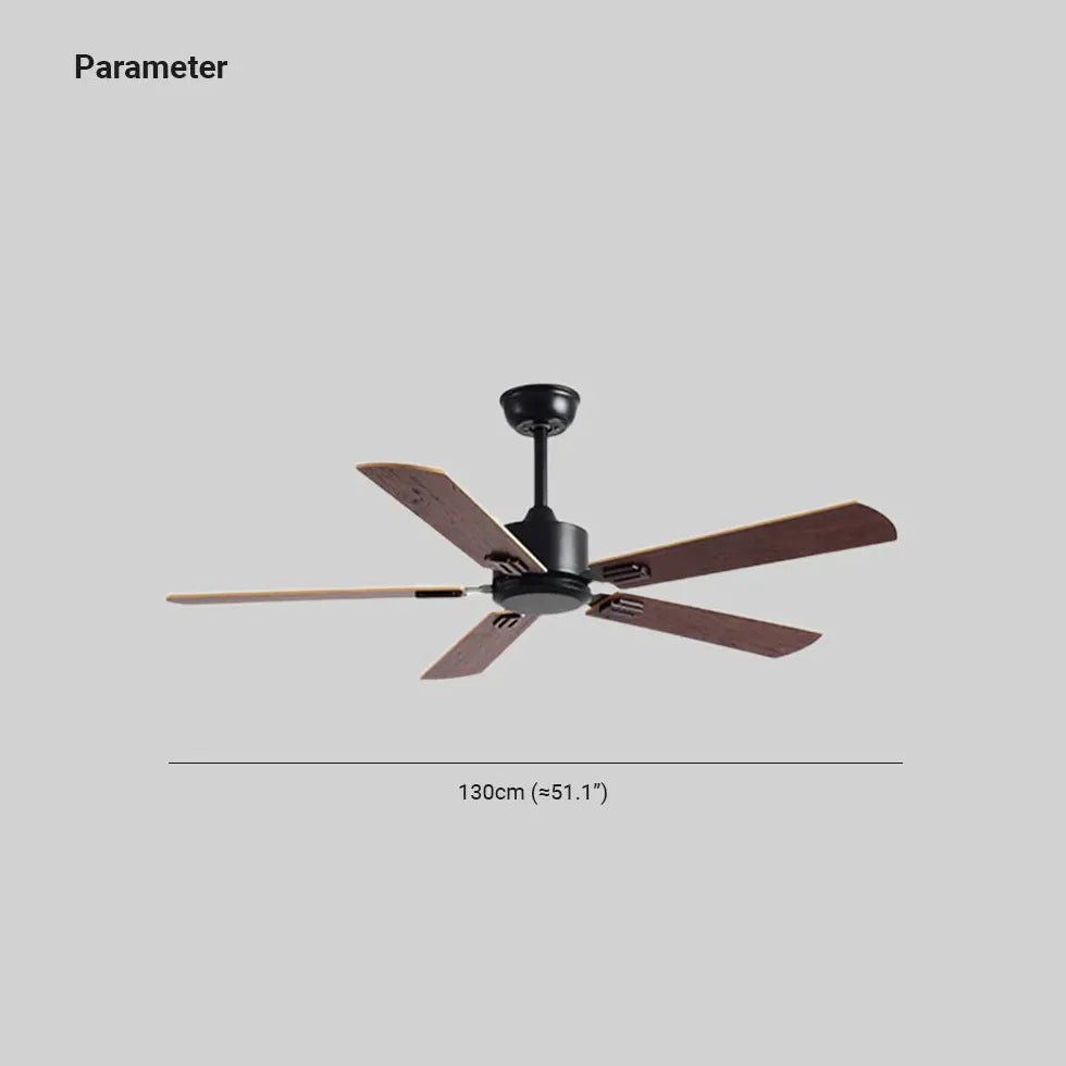 Black Ceiling Fan With Light For Study Room Haydn Metal & Abs & Wood Ip20