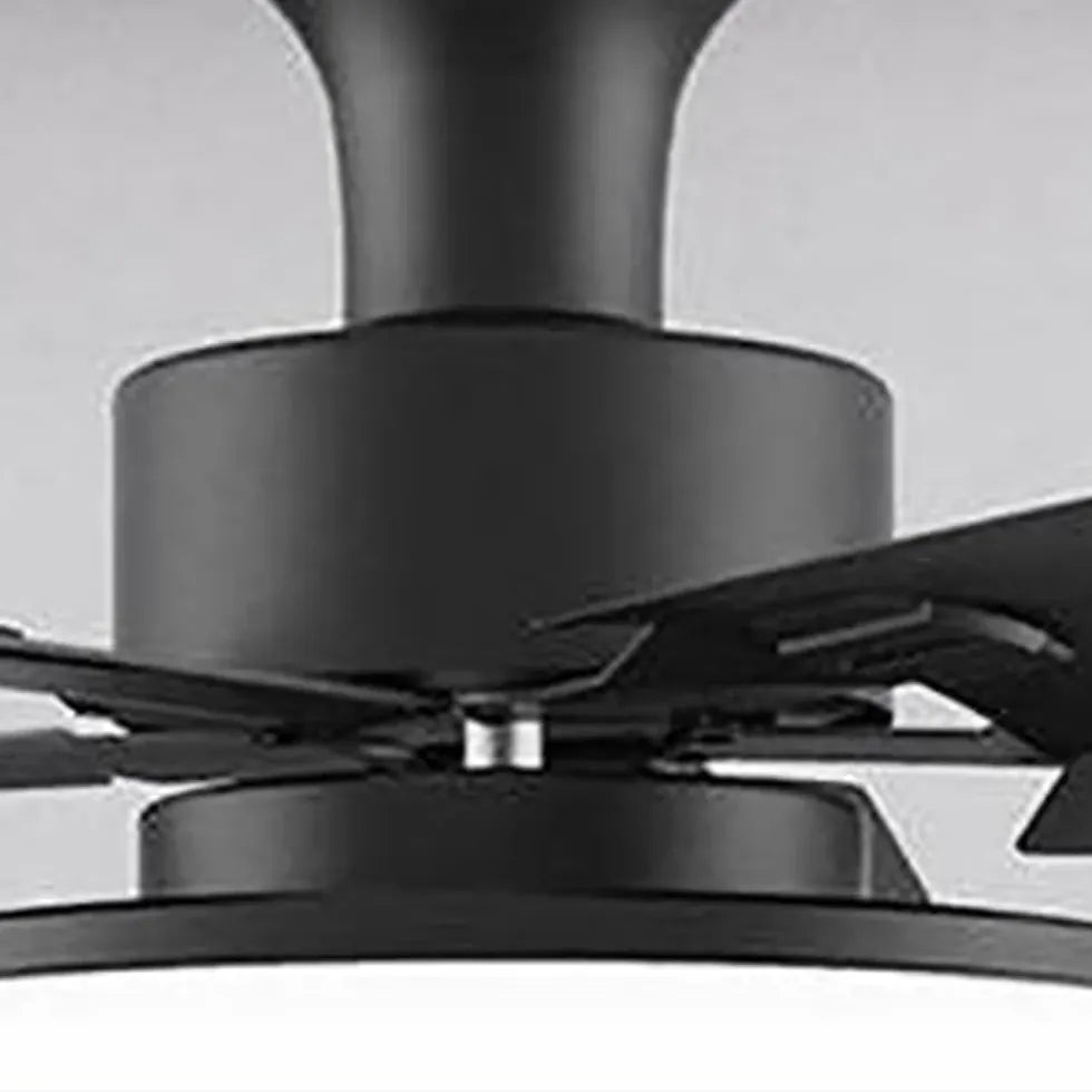 Black Ceiling Fan With Light For Study Room Haydn Metal & Acrylic Led Ip20