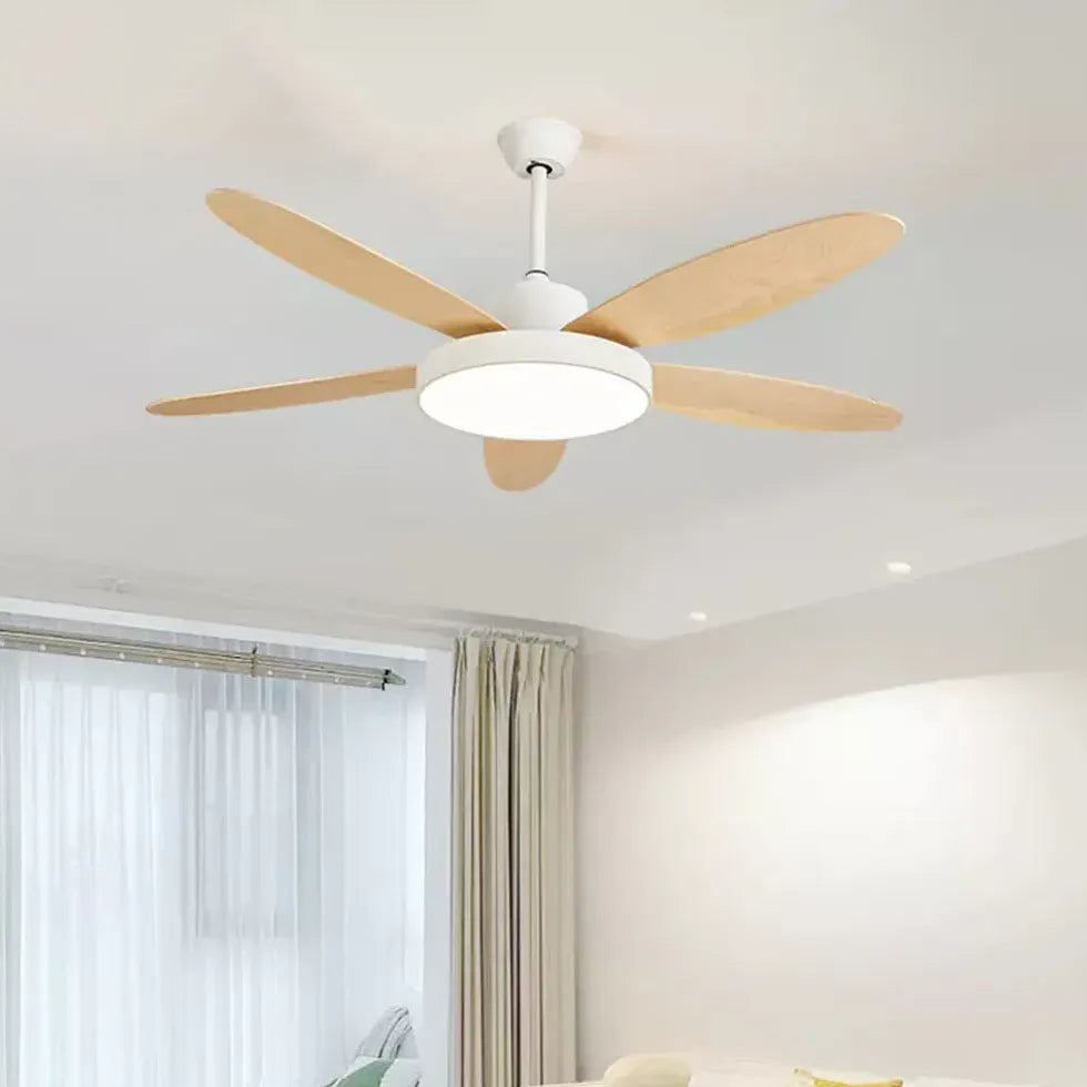 Black Ceiling Fan With Light For Study Room Haydn Metal Ip20 Dimmable