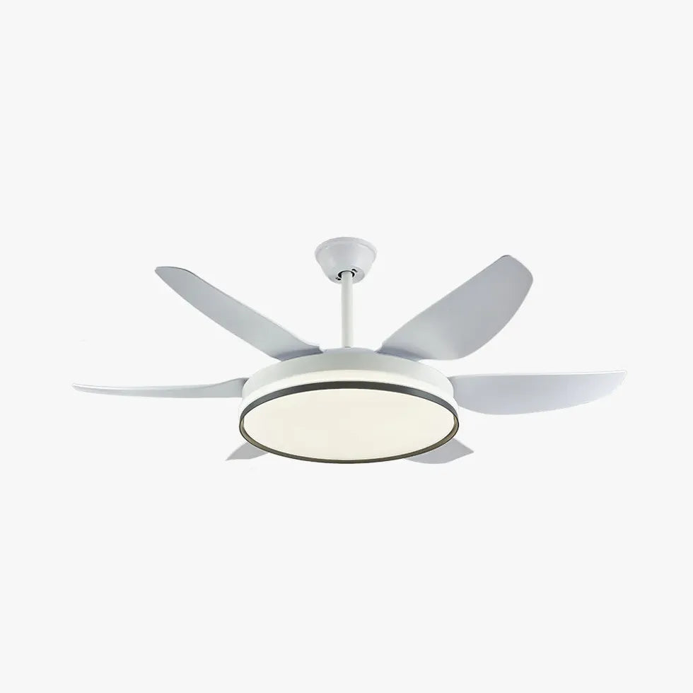 Black Ceiling Fan With Light For Study Room Haydn Metal Dimmable Ip20 Led