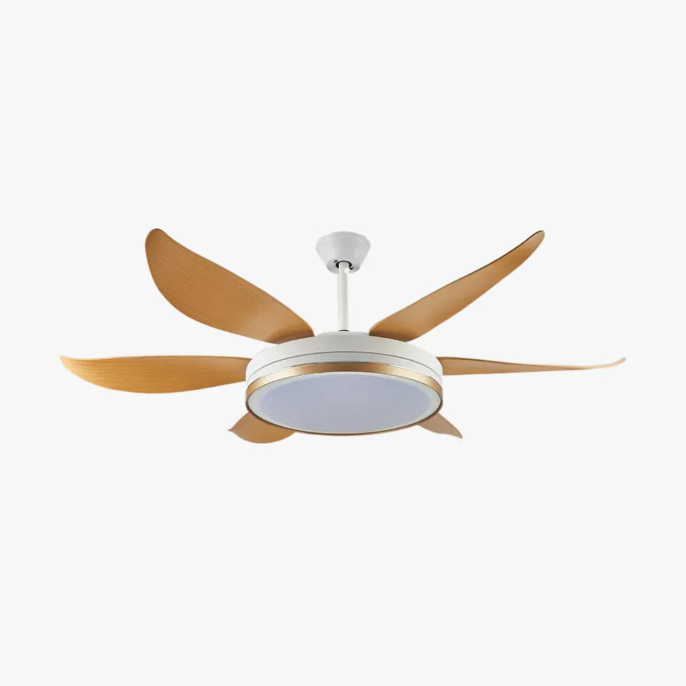 Ceiling Fan With Light For Study Room Haydn Metal & Acrylic Three Colours Change With Remote Ccontrol Ip20