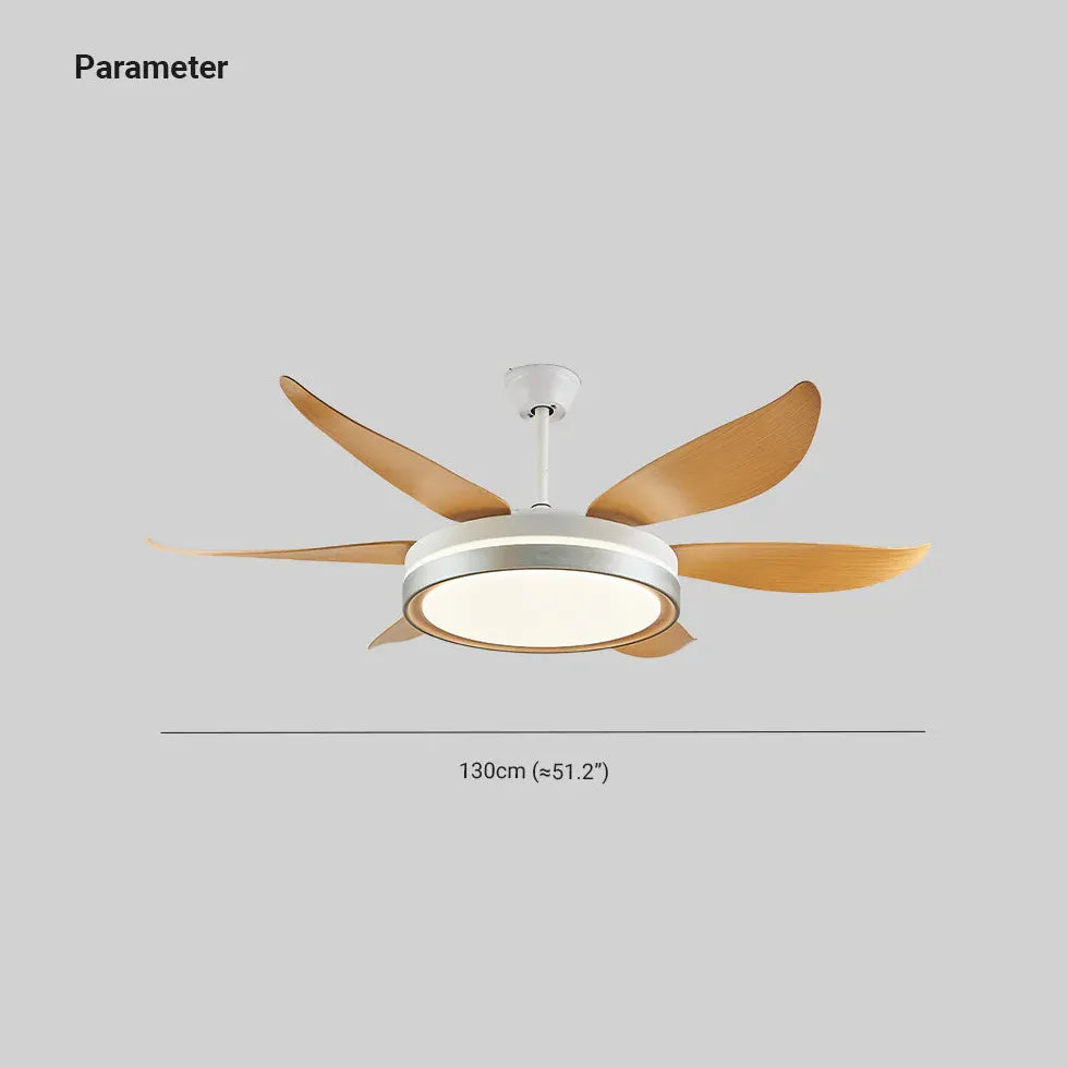 Gold Ceiling Fan With Light For Study Room Haydn Metal Ip20 Led Dimmable